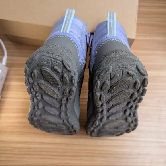 Merrell Kid's 11 Polar Trekker Grey Purple trail runner snow boots like NEW