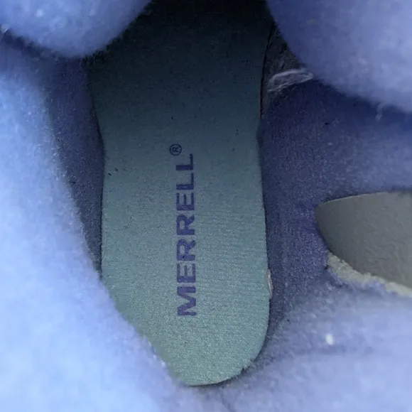 Merrell Kid's 11 Polar Trekker Grey Purple trail runner snow boots like NEW