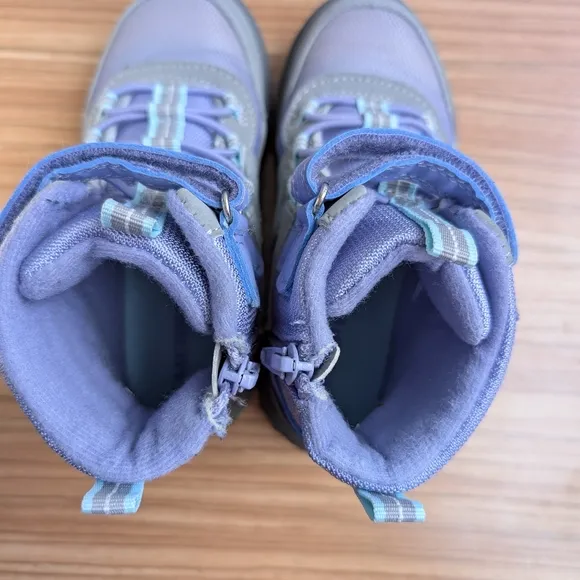 Merrell Kid's 11 Polar Trekker Grey Purple trail runner snow boots like NEW
