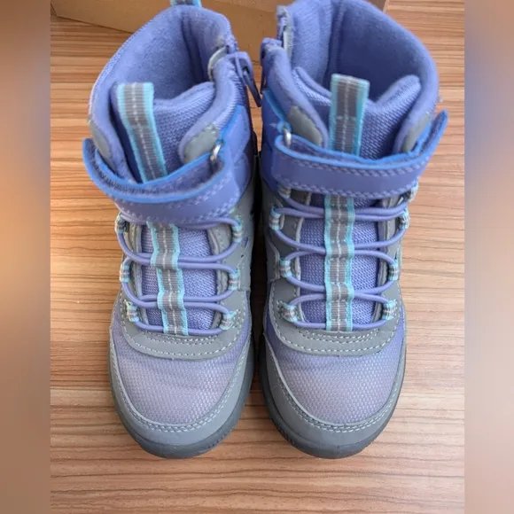 Merrell Kid's 11 Polar Trekker Grey Purple trail runner snow boots like NEW