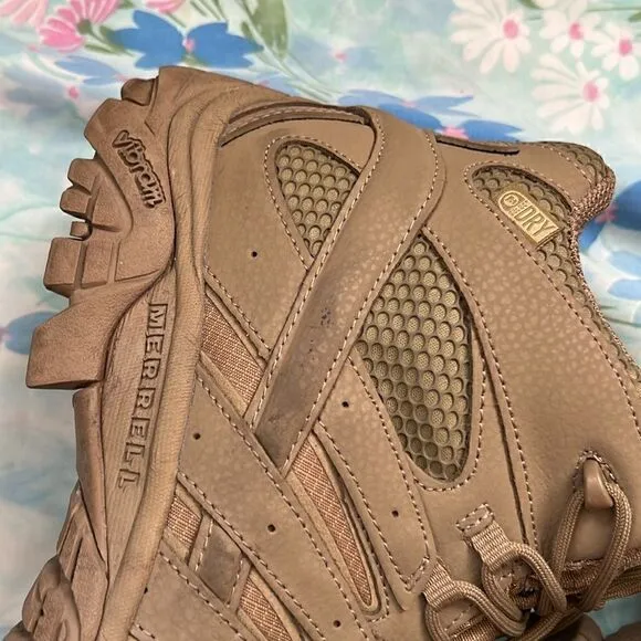 Merrell Men's Moab 2 Mid Tactical Boots Sand/Tan Hiking Camping Size 9.5