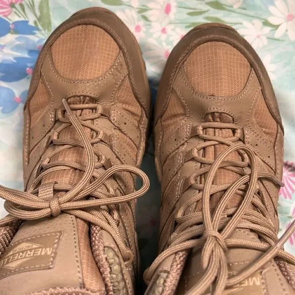 Merrell Men's Moab 2 Mid Tactical Boots Sand/Tan Hiking Camping Size 9.5