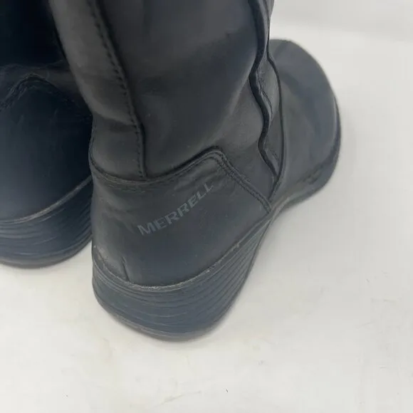 Merrell women's 5 mid-calf Travvy boots black leather