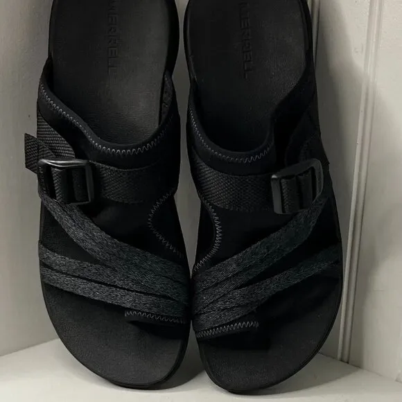 Merrell Womens District 4 Post Black Sport Sandals Size 11 (7768251)
