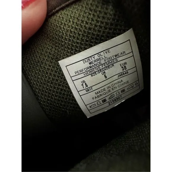 Merrell Chateau Quilted Mid Pull Waterproof Dusty Olive Boot Size 7.5