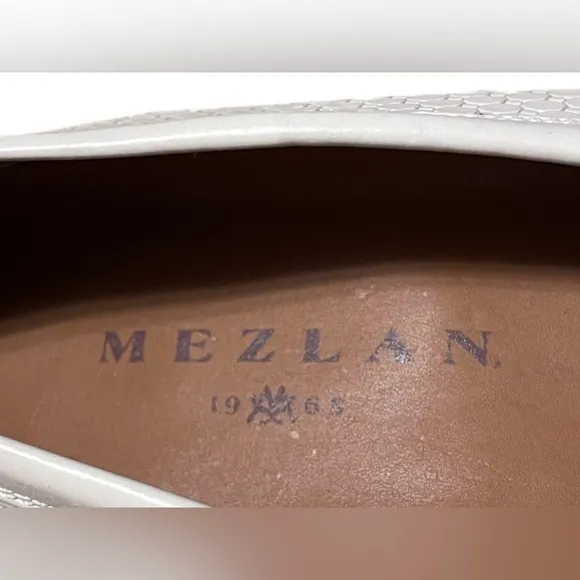 Mezlan men's leather Loafers Honeycomb Bone/ivory Size 10.5 Handcrafted In Spain