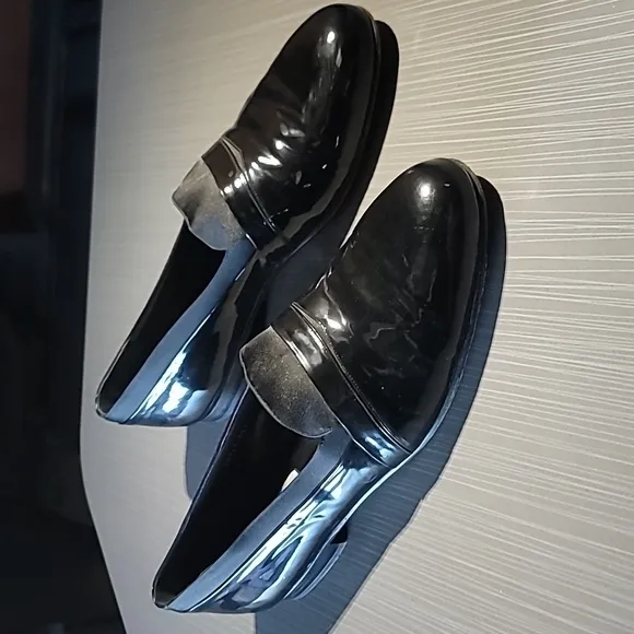 Mezlan 'Mirage'‎ Black Patent Leather Loafers Men's 14 M