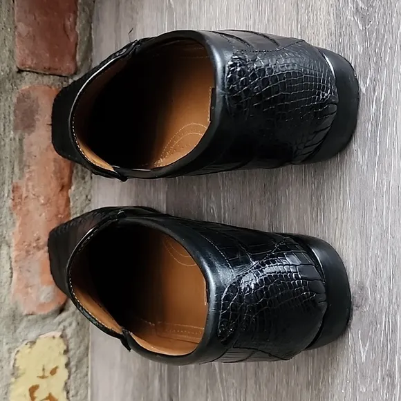 Mezlan Platinum Mens Black Slip-On  Geniuine Crocodile Loafer Black Sz 10.5 M