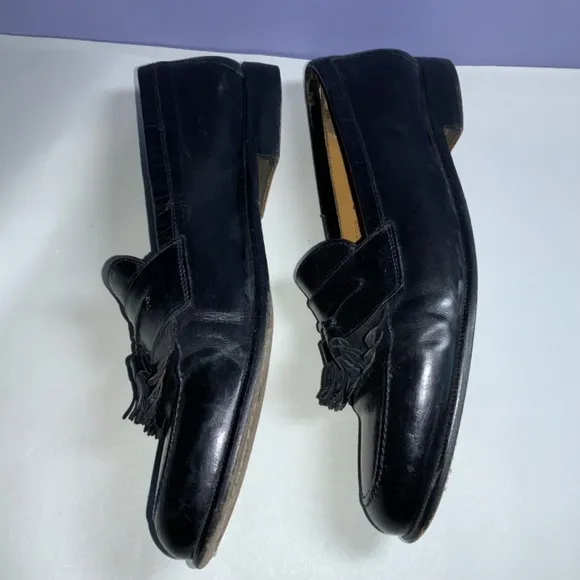 Mezlan Santander Kiltie &amp; Tassel Loafers Size 9.5 Black Leather classic