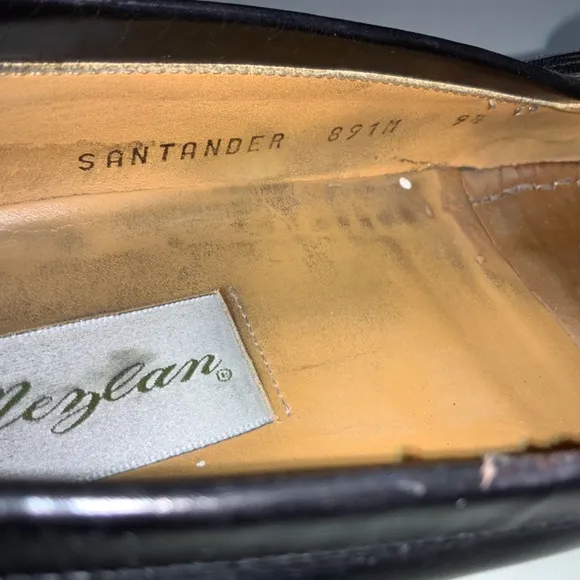 Mezlan Santander Kiltie &amp; Tassel Loafers Size 9.5 Black Leather classic