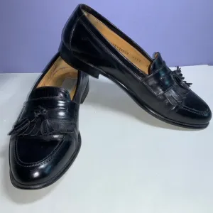 Mezlan Santander Kiltie &amp; Tassel Loafers Size 9.5 Black Leather classic