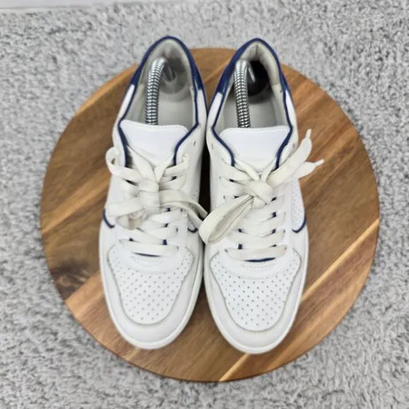 M.Gemi The Ambra White Blue Leather Casual Lace Up Daily Sneakers Womens 38.5