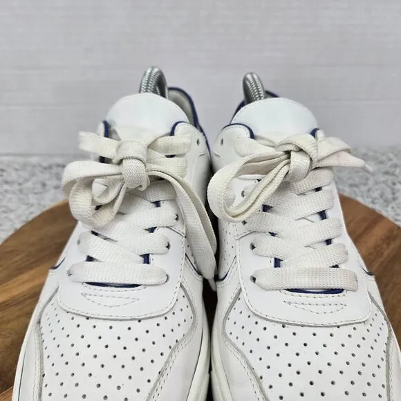 M.Gemi The Ambra White Blue Leather Casual Lace Up Daily Sneakers Womens 38.5