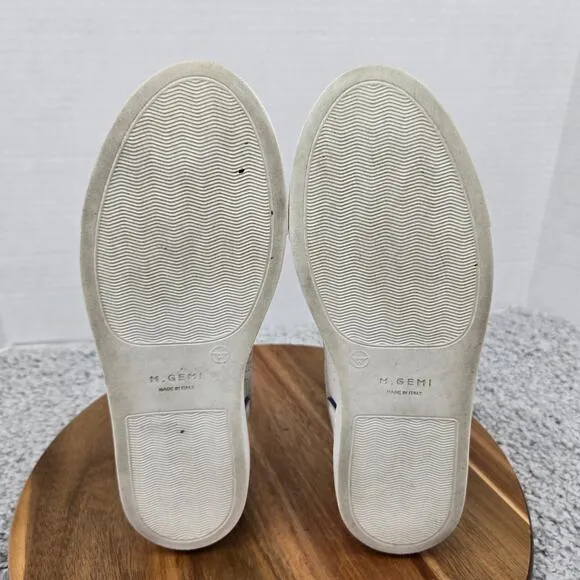 M.Gemi The Ambra White Blue Leather Casual Lace Up Daily Sneakers Womens 38.5