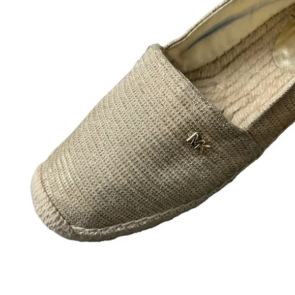 MICHAEL KORS Kendrick Glitter Chain-Mesh Slip-On Espadrille Size 7.5