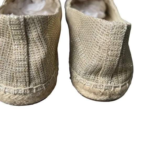 MICHAEL KORS Kendrick Glitter Chain-Mesh Slip-On Espadrille Size 7.5
