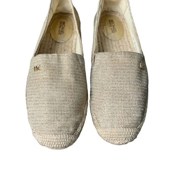MICHAEL KORS Kendrick Glitter Chain-Mesh Slip-On Espadrille Size 7.5