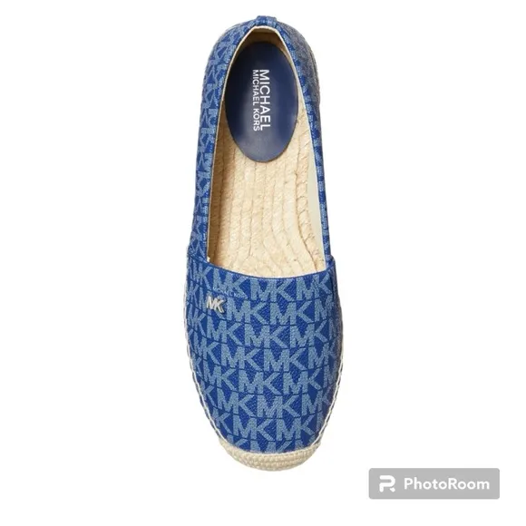 MICHAEL KORS-  Kendrick Logo Printed Slip-On Espadrilles, NEW