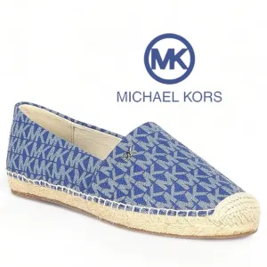 MICHAEL KORS-  Kendrick Logo Printed Slip-On Espadrilles, NEW