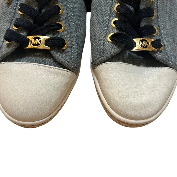 Michael Kors Kristy Blue Heel Slide Cap Espadrille Sneakers Size 10 Quiet Luxury