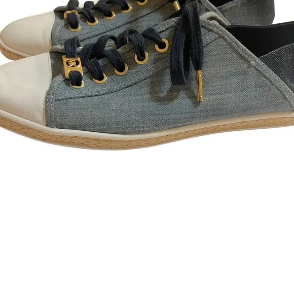 Michael Kors Kristy Blue Heel Slide Cap Espadrille Sneakers Size 10 Quiet Luxury