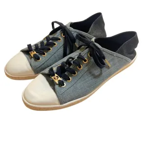 Michael Kors Kristy Blue Heel Slide Cap Espadrille Sneakers Size 10 Quiet Luxury