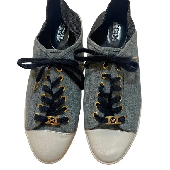 Michael Kors Kristy Blue Heel Slide Cap Espadrille Sneakers Size 10 Quiet Luxury