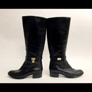 Michael Kors Tall Black Leather Riding Boots