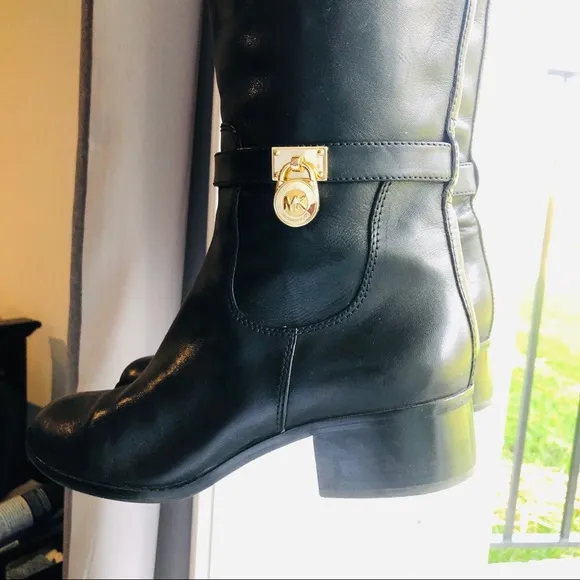 Michael Kors Tall Black Leather Riding Boots