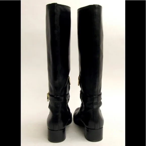 Michael Kors Tall Black Leather Riding Boots