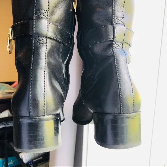 Michael Kors Tall Black Leather Riding Boots