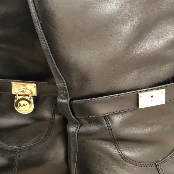 Michael Kors Tall Black Leather Riding Boots