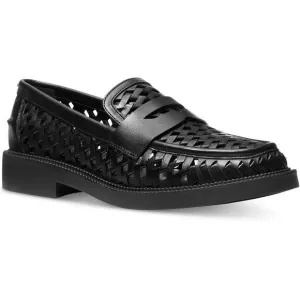 MICHAEL Michael Kors Womens EDEN  Black Eyelet Leather Loafers New