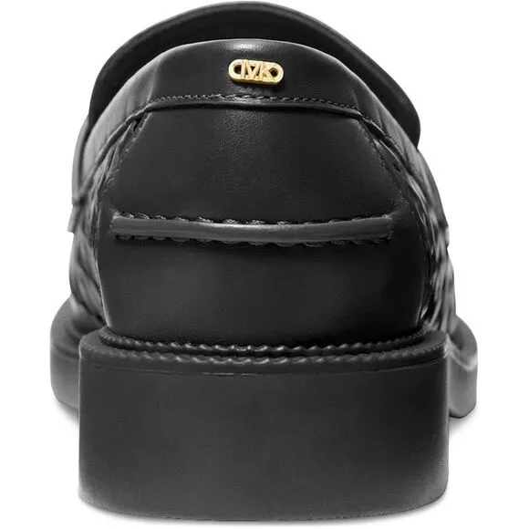 MICHAEL Michael Kors Womens EDEN  Black Eyelet Leather Loafers New