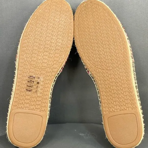 ✅MICHAEL Michael Kors Kendrick Multicolor Logo Print Slip-On espadrilles size 7