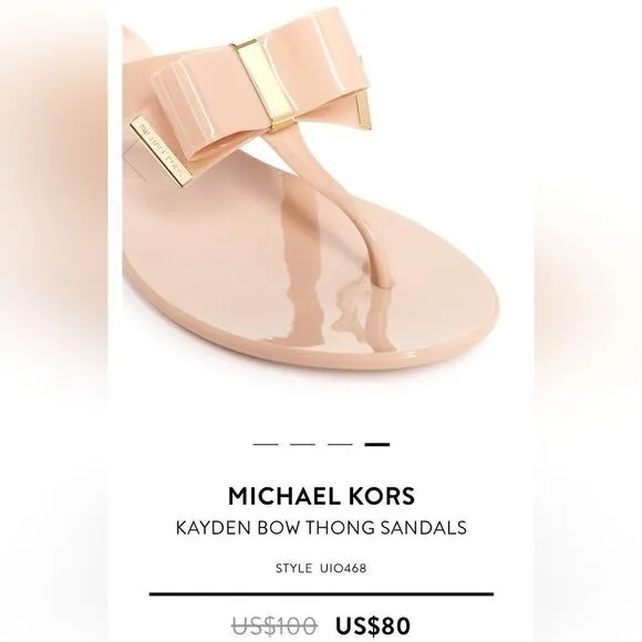 MICHAEL KORS KAYDEN BOW THONG SANDALS