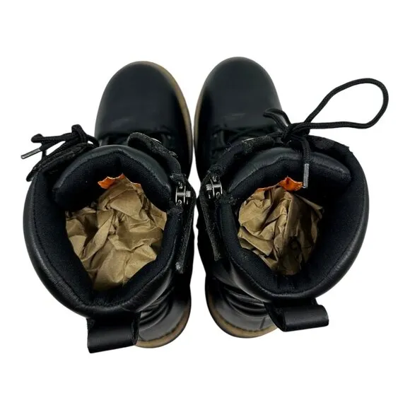 Milwaukee Leather Mens Black Combat Motorcycle Boots Size 9 Lace-Zip MBM9095