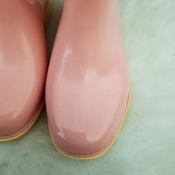 MINI MELISSA Floral Print Toddler Girls Rain Boots Pink Size 11