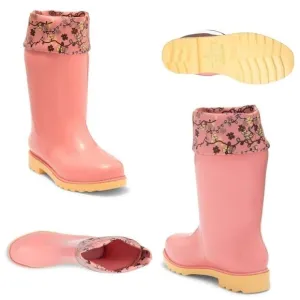 MINI MELISSA Floral Print Toddler Girls Rain Boots Pink Size 11
