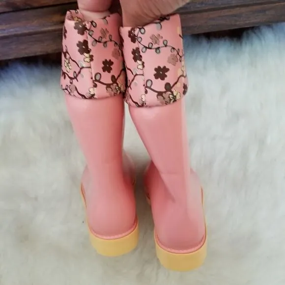 MINI MELISSA Floral Print Toddler Girls Rain Boots Pink Size 11