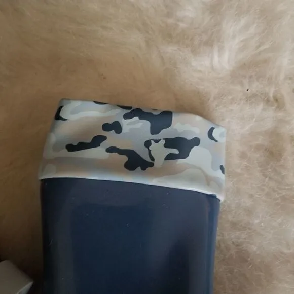 Mini Melissa Camo Print Toddler Boys Waterproof Tall Rain Boots in Blue