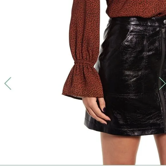 MinkPink Coyote Faux Leather Black Mini Skirt
