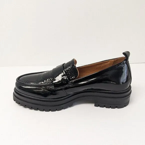 Miz Mooz Loraine Chunky Loafers, Black Leather, Women's 40 EU (US 9-9.5)