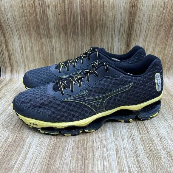 Mizuno Wave Prophecy 4 Men's Size 13 Black‎ Grey Yellow Running Sneakers Shoes