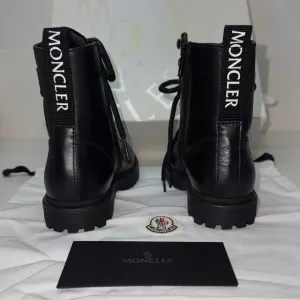 🔥Moncler Black Combat Boots with High-Top Design size 33 new in box