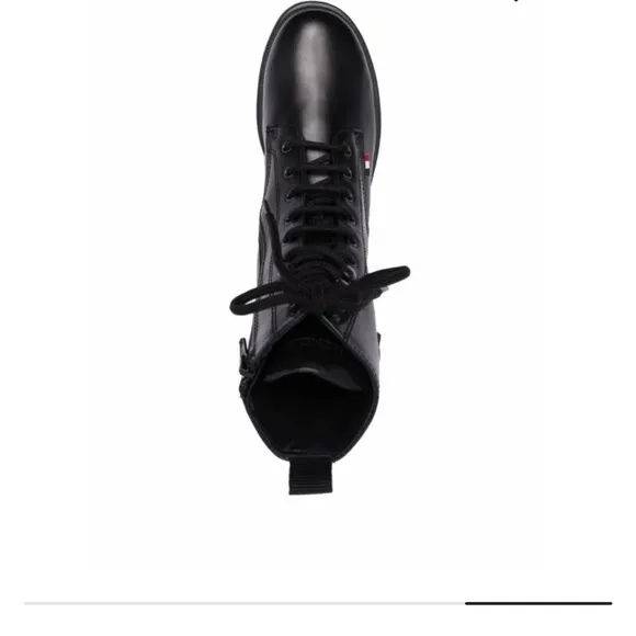 🔥Moncler Black Combat Boots with High-Top Design size 33 new in box