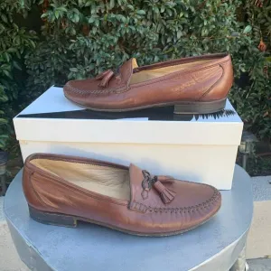 Moreschi Italian Brown Leather Tassel Loafers