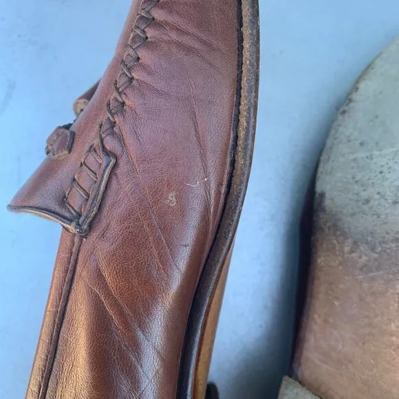 Moreschi Italian Brown Leather Tassel Loafers