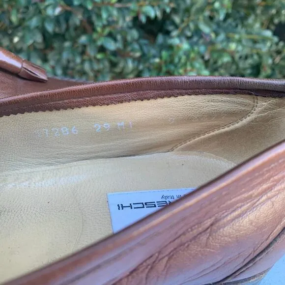 Moreschi Italian Brown Leather Tassel Loafers