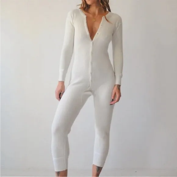 Morgan Mills Long Handles Thermal Long Johns Grandpa Union Suit XL Vintage Rare